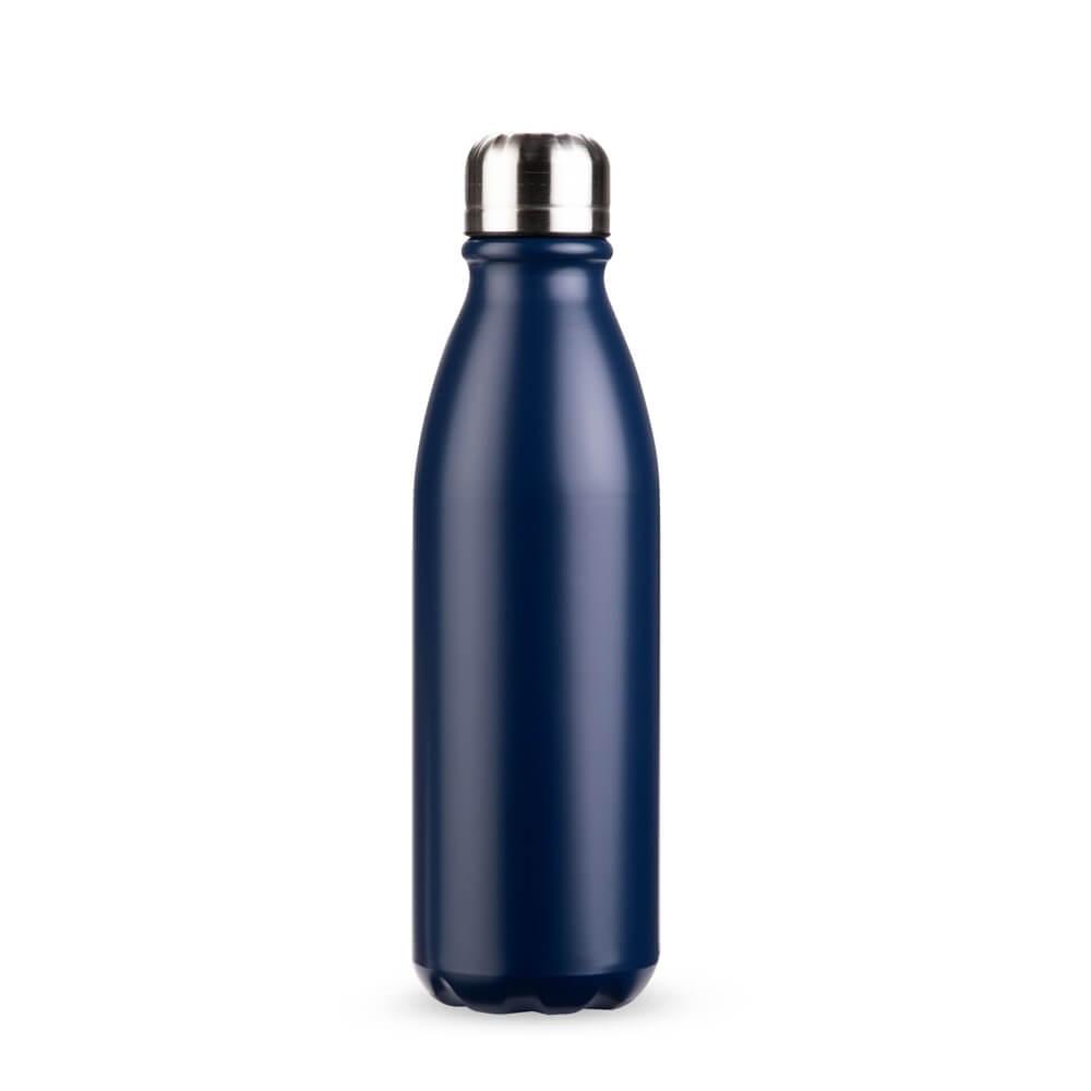Garrafa Alumínio 750ml GA1886 na cor Azul escuro, brinde personalizado Sky Brindes