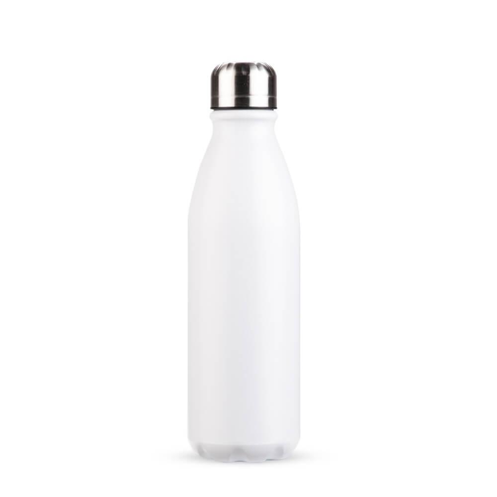Garrafa Alumínio 750ml GA1886 na cor Branco, brinde personalizado Sky Brindes