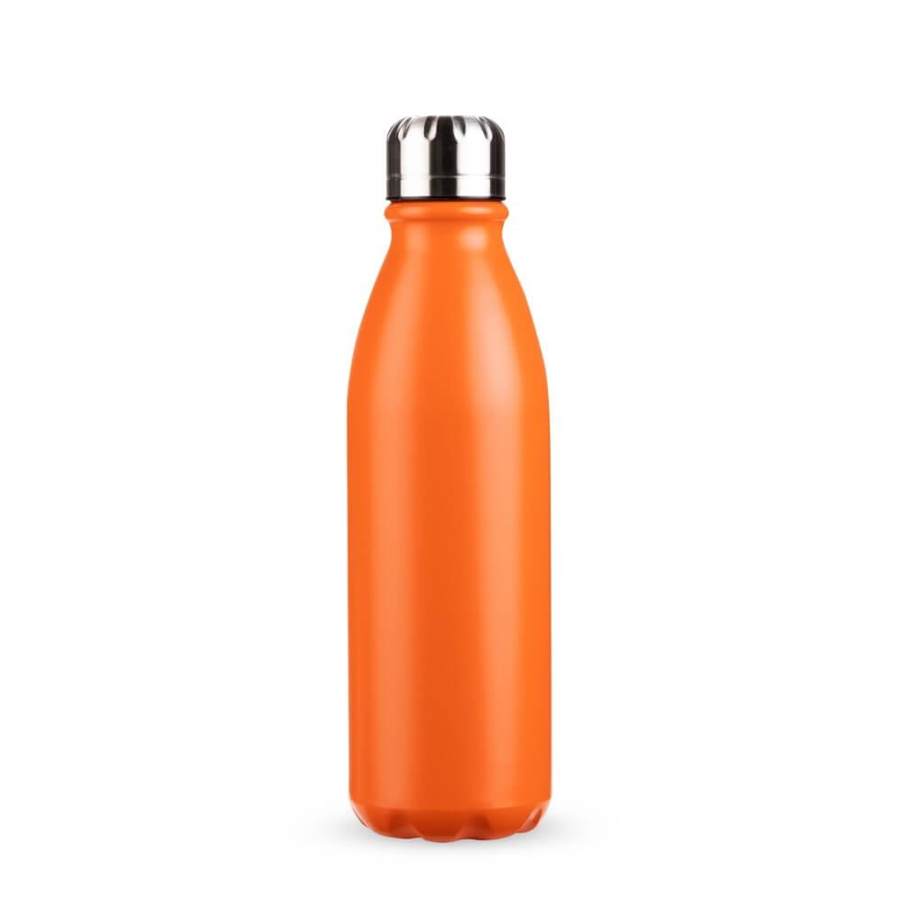 Garrafa Alumínio 750ml GA1886 na cor Laranja, brinde personalizado Sky Brindes