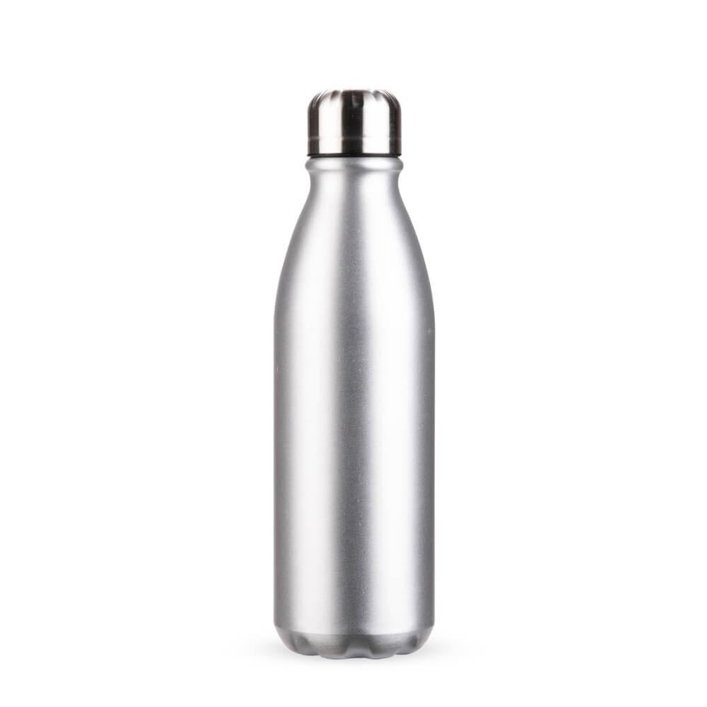 Garrafa Alumínio 750ml GA1886 na cor Prata, brinde personalizado Sky Brindes
