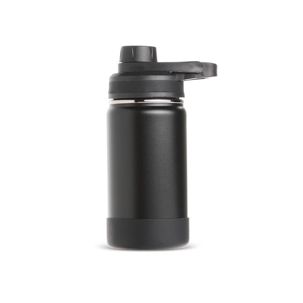 Garrafa Térmica 350ml GA1888 na cor Preto, brinde personalizado Sky Brindes