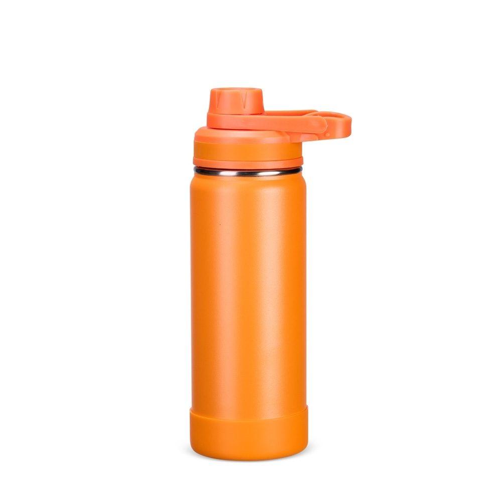 Garrafa Térmica 550ml GA1890 na cor Laranja, brinde personalizado Sky Brindes
