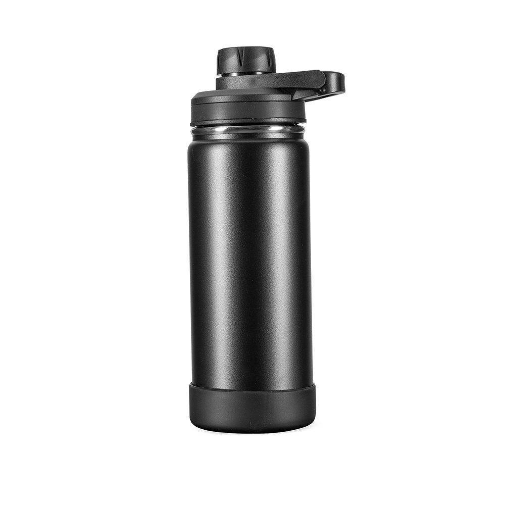 Garrafa Térmica 550ml GA1890 na cor Preto, brinde personalizado Sky Brindes