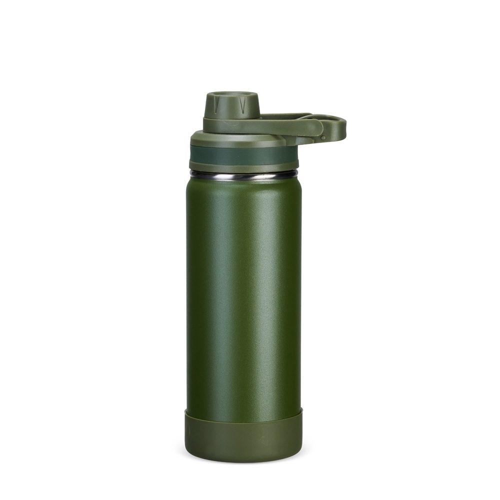 Garrafa Térmica 550ml GA1890 na cor Verde escuro, brinde personalizado Sky Brindes