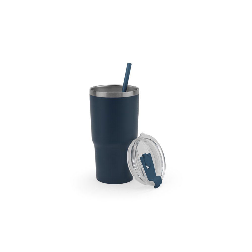 Copo de Viagem 600ml GA1893 na cor Azul marinho, brinde personalizado Sky Brindes
