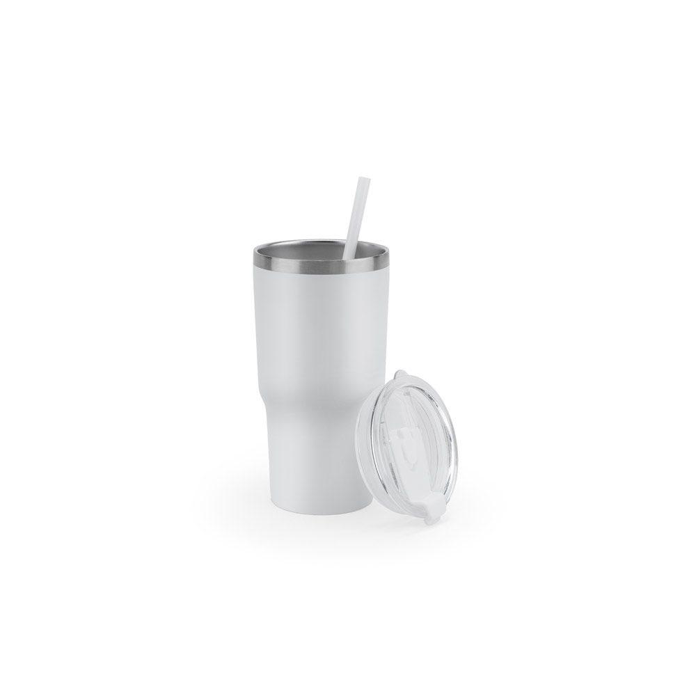 Copo de Viagem 600ml GA1893 na cor Branco, brinde personalizado Sky Brindes