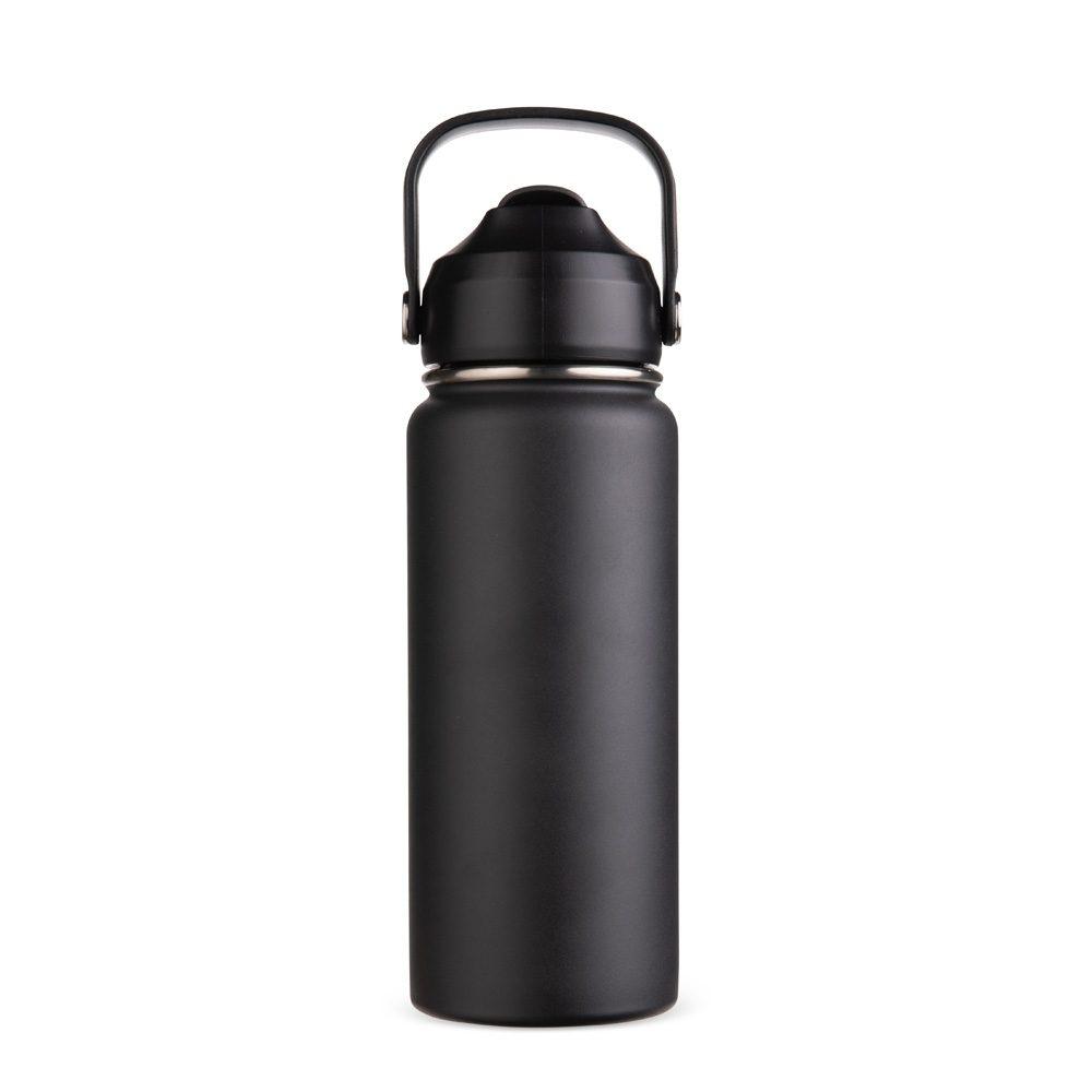 Garrafa Térmica 600ml GA1895 na cor Preto, brinde personalizado Sky Brindes