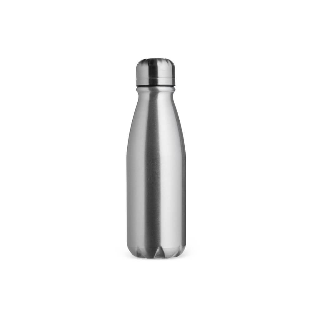 Garrafa de Alumínio 550ml GA1897 na cor Prata, brinde personalizado Sky Brindes