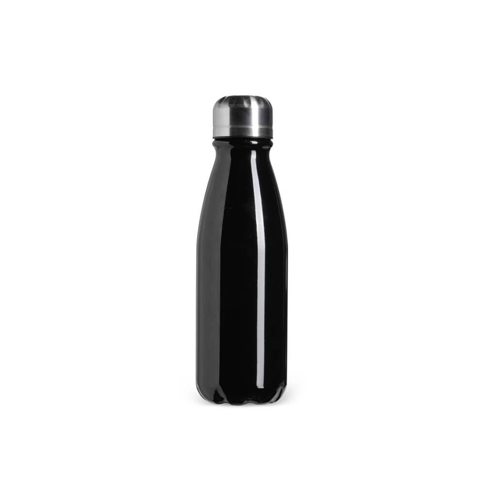 Garrafa de Alumínio 550ml GA1897 na cor Preto, brinde personalizado Sky Brindes