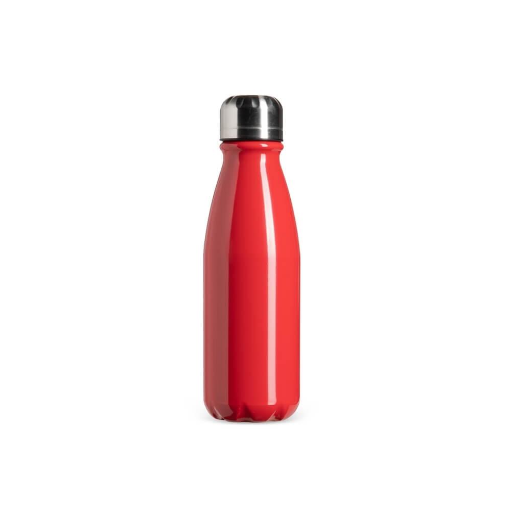 Garrafa de Alumínio 550ml GA1897 na cor Vermelho, brinde personalizado Sky Brindes