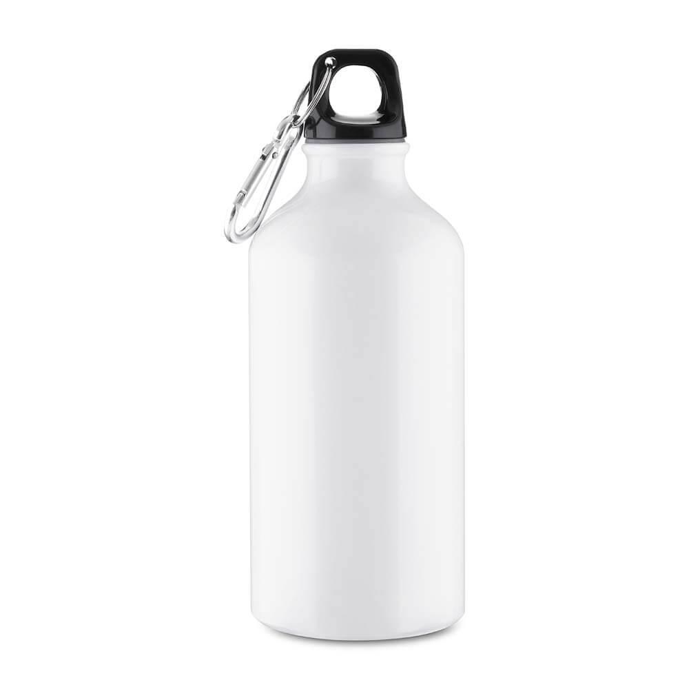 Garrafa de Alumínio 550ml GA1899 na cor Branco, brinde personalizado Sky Brindes