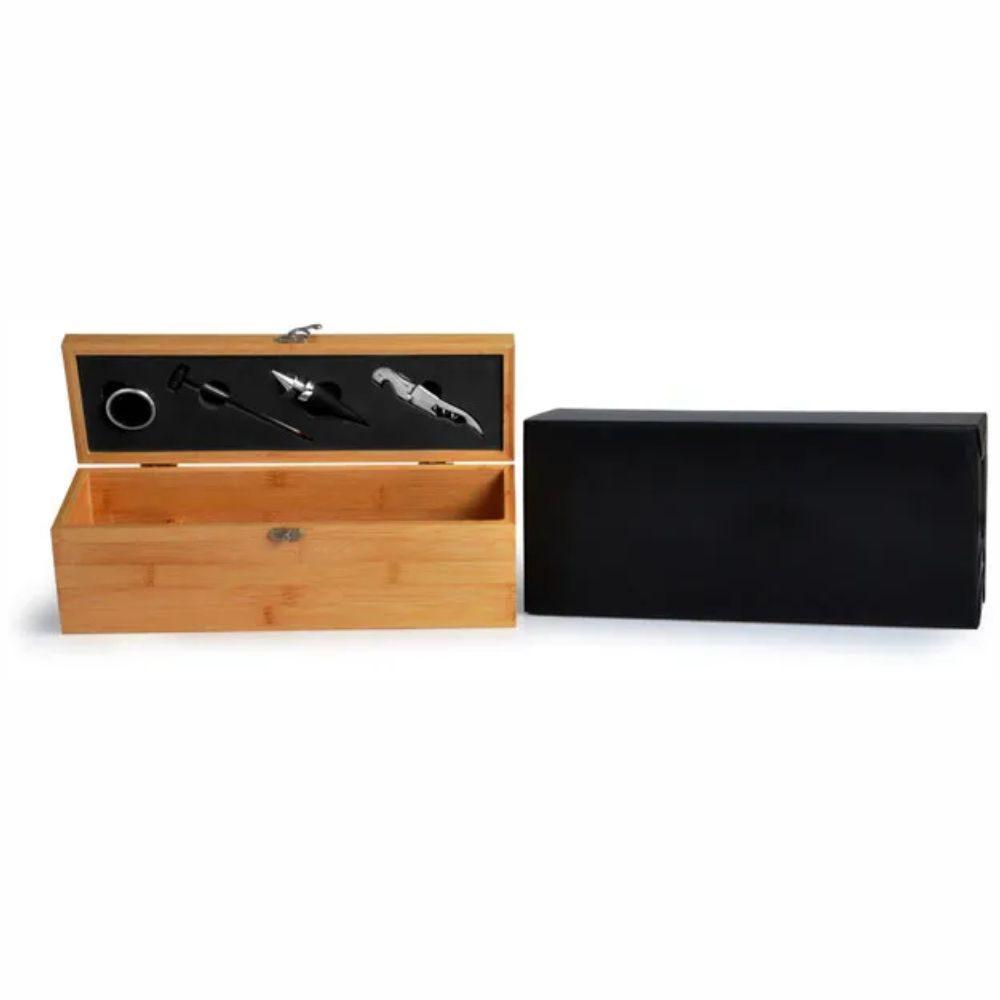 Estojo Bambu Com Acessórios GO1400 na cor Único, brinde personalizado Sky Brindes