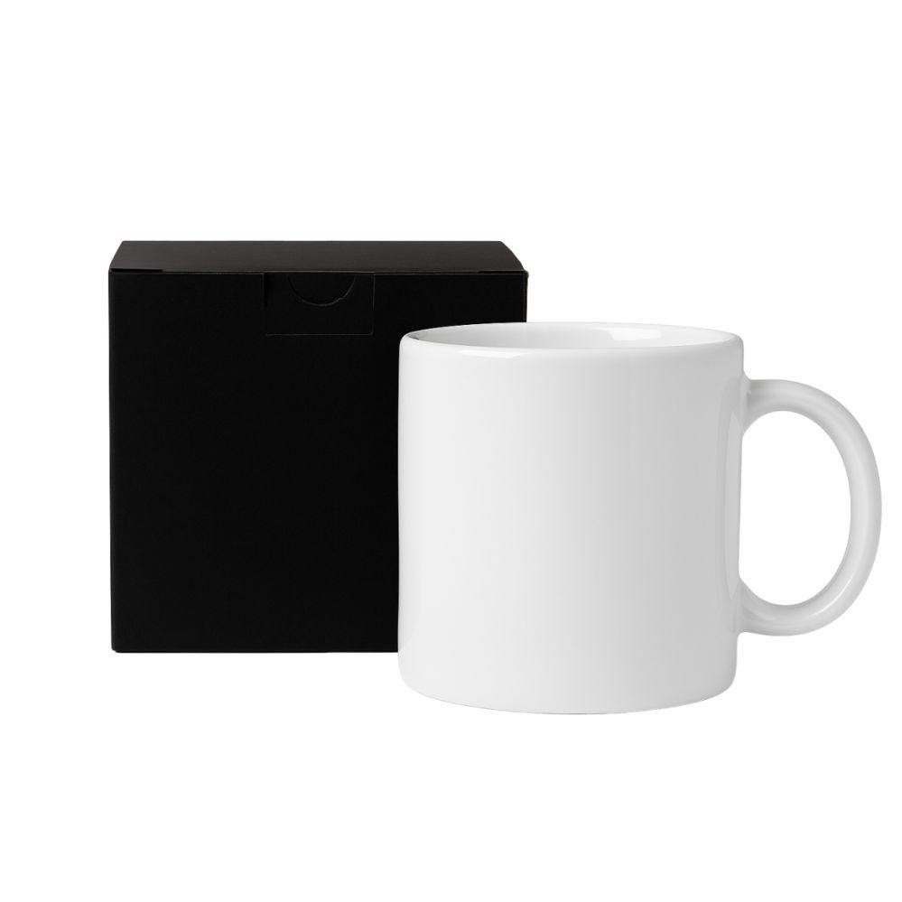 Caneca Cerâmica 270ml GO1418 na cor Branco, brinde personalizado Sky Brindes
