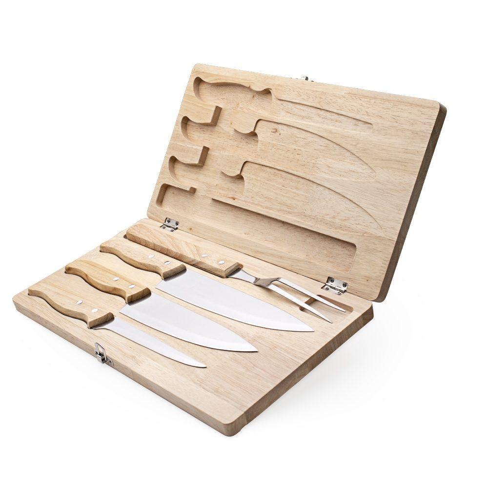 Kit Churrasco Maleta 4 Peças GO1429 na cor Único, brinde personalizado Sky Brindes