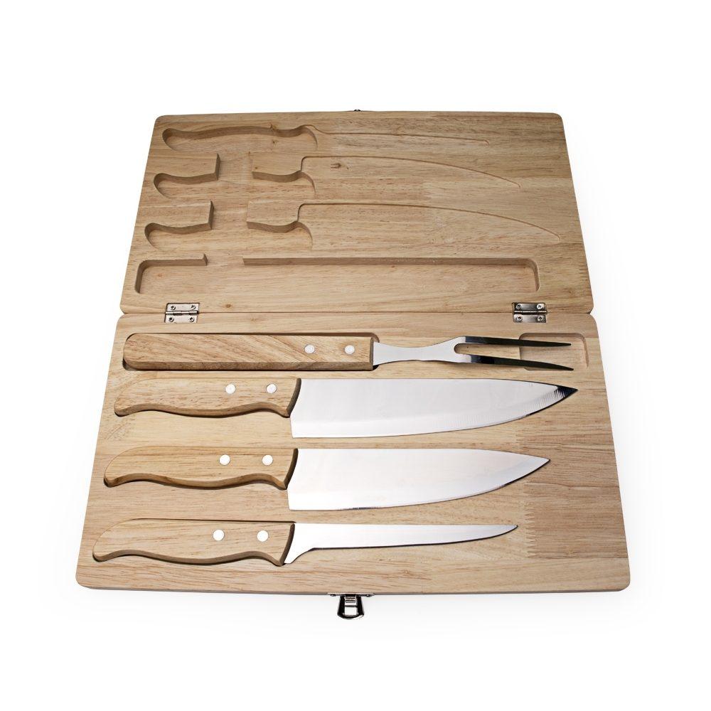 Kit Churrasco Maleta 4 Peças GO1429 na cor Único, brinde personalizado Sky Brindes