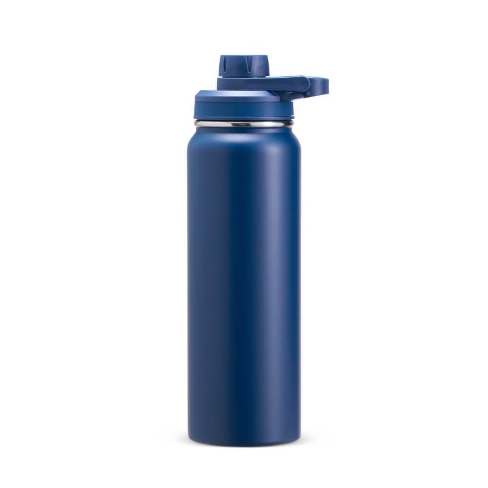 Garrafa Térmica Inox 850ml GO1449 na cor Azul, brinde personalizado Sky Brindes