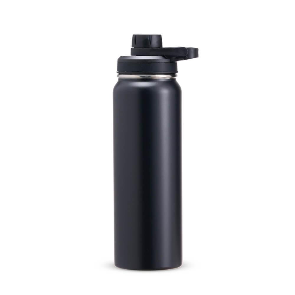 Garrafa Térmica Inox 850ml GO1449 na cor Preto, brinde personalizado Sky Brindes
