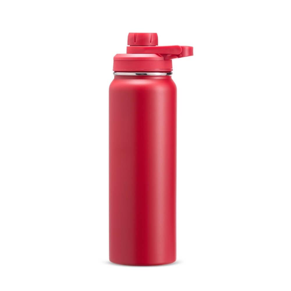 Garrafa Térmica Inox 850ml GO1449 na cor Vermelho, brinde personalizado Sky Brindes