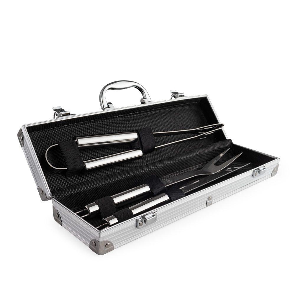 Kit Churrasco Maleta - 3 Peças GO1455 na cor Único, brinde personalizado Sky Brindes