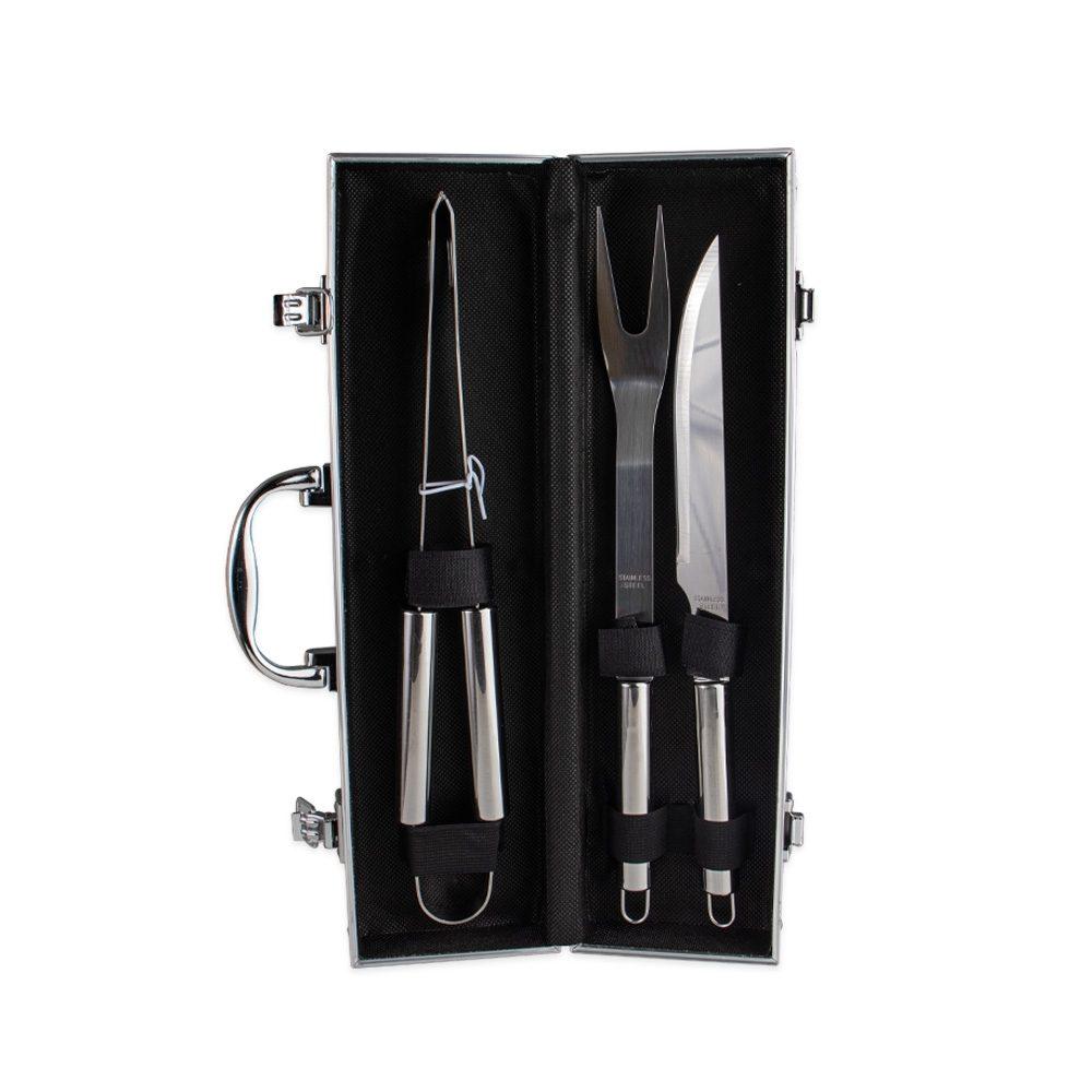 Kit Churrasco Maleta - 3 Peças GO1455 na cor Único, brinde personalizado Sky Brindes