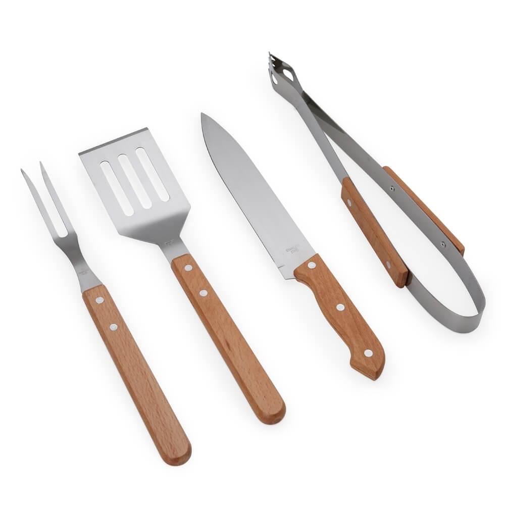 Kit Churrasco Estojo - 4 Peças GO1458 na cor Único, brinde personalizado Sky Brindes