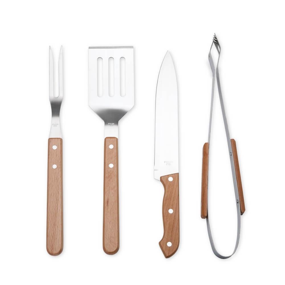Kit Churrasco Estojo - 4 Peças GO1458 na cor Único, brinde personalizado Sky Brindes