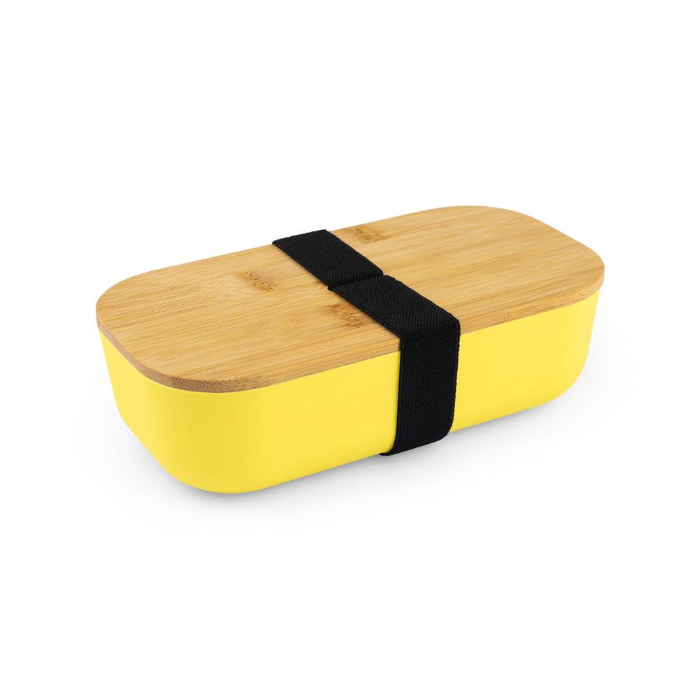 Marmita Plástiva 700ml GO1475 na cor Amarelo, brinde personalizado Sky Brindes