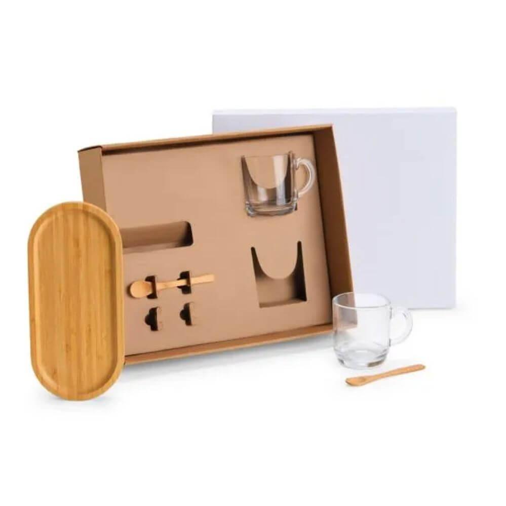 Kit para Café 5 Peças GO1480 na cor Branco, brinde personalizado Sky Brindes