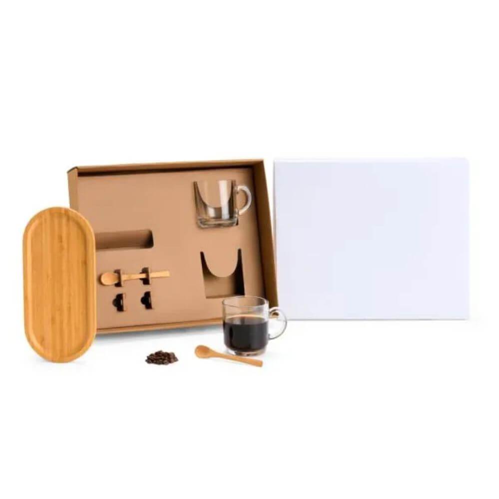 Kit para Café 5 Peças GO1480 na cor Preto, brinde personalizado Sky Brindes