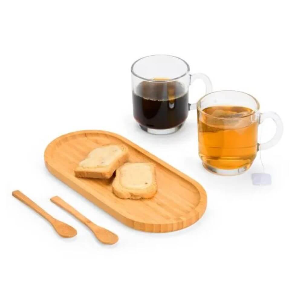 Kit para Café 5 Peças GO1480 na cor Preto, brinde personalizado Sky Brindes