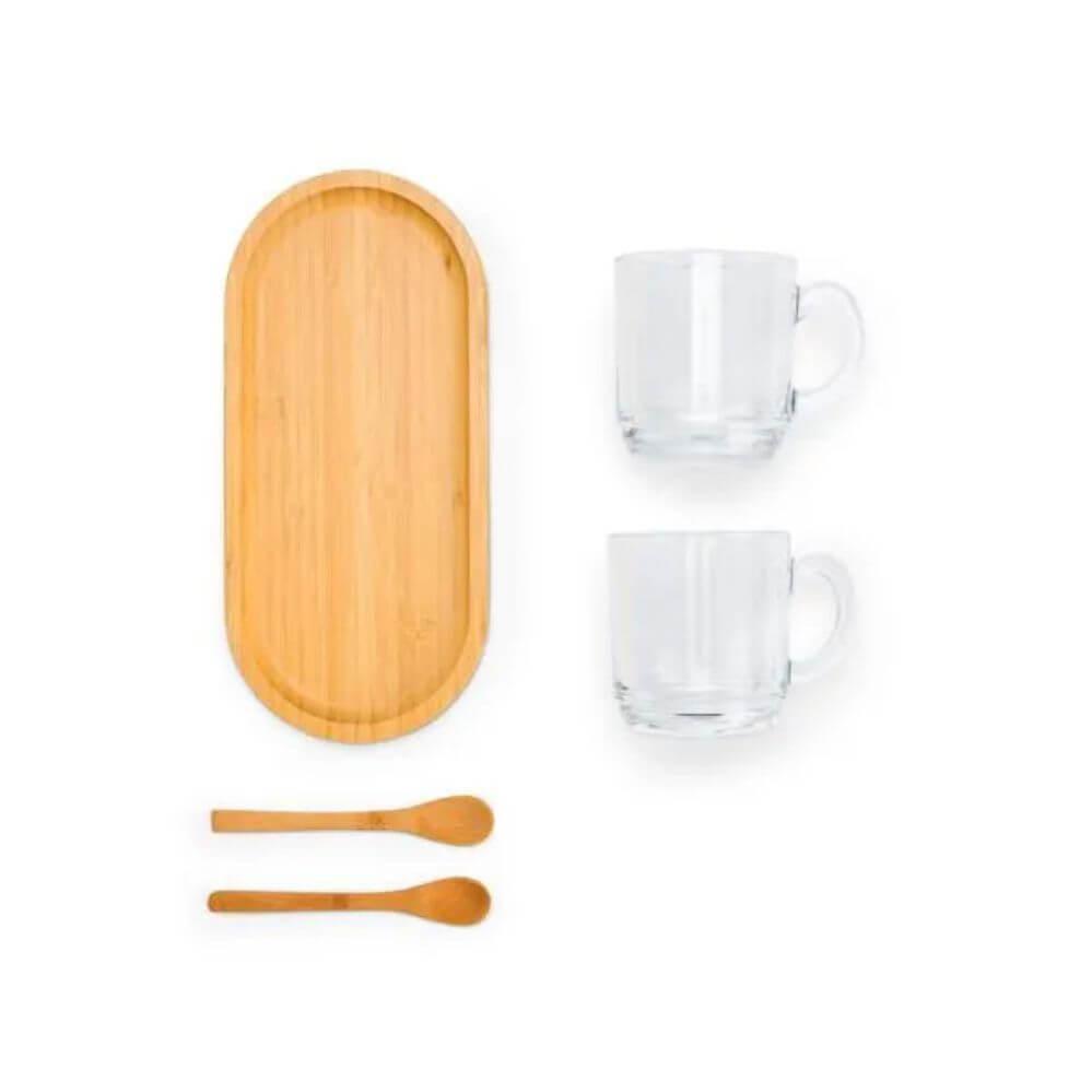 Kit para Café 5 Peças GO1480 na cor Preto, brinde personalizado Sky Brindes