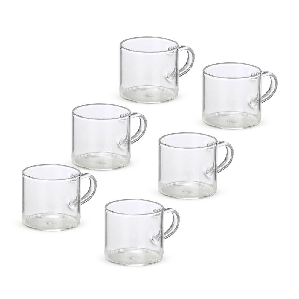 Kit Xícaras 6 Peças GO1482 na cor Transparente, brinde personalizado Sky Brindes
