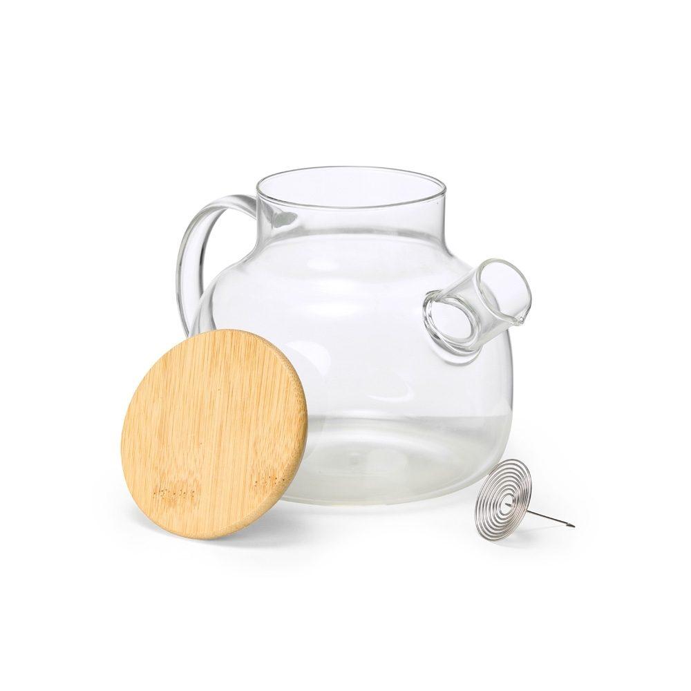 Chaleira Vidro 1 Litro GO1483 na cor Transparente, brinde personalizado Sky Brindes