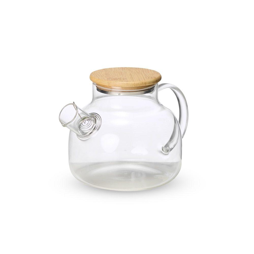 Chaleira Vidro 1 Litro GO1483 na cor Transparente, brinde personalizado Sky Brindes