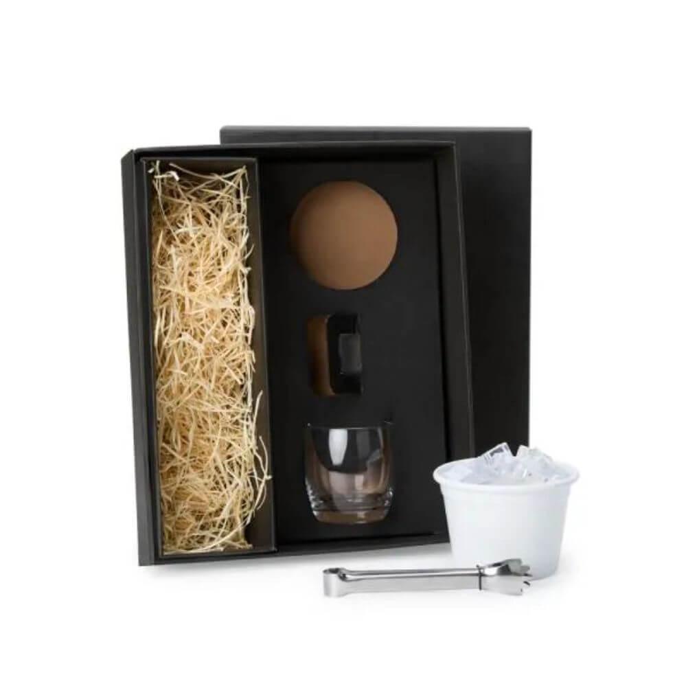 Kit Para Whisky 4 Peças GO1489 na cor Preto, brinde personalizado Sky Brindes