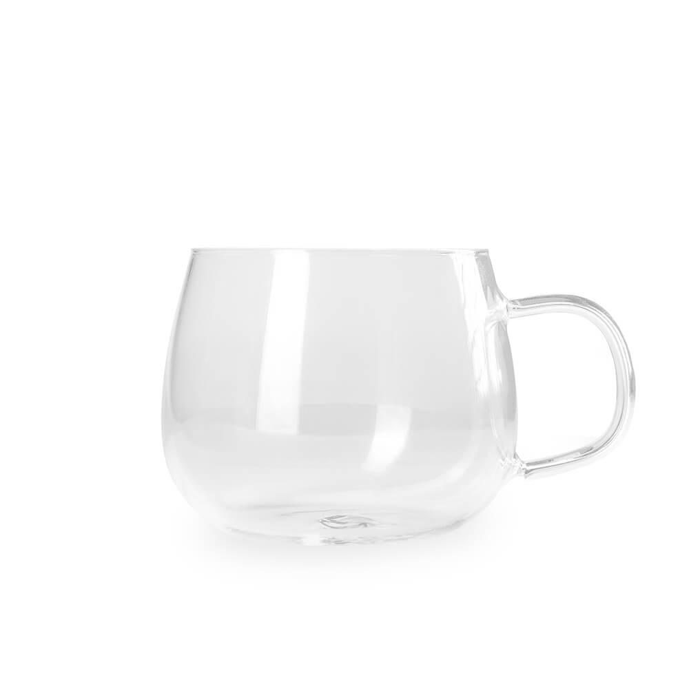 Xícara de Vidro 400ml GO1494 na cor Transparente, brinde personalizado Sky Brindes