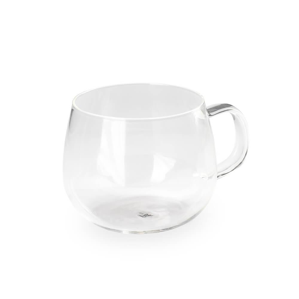Xícara de Vidro 400ml GO1494 na cor Transparente, brinde personalizado Sky Brindes