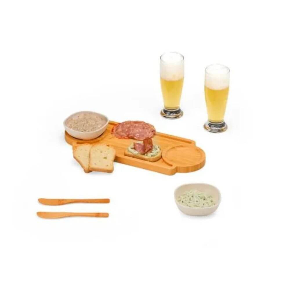 Kit Para Petisco 7 Peças GO1513 na cor Preto, brinde personalizado Sky Brindes