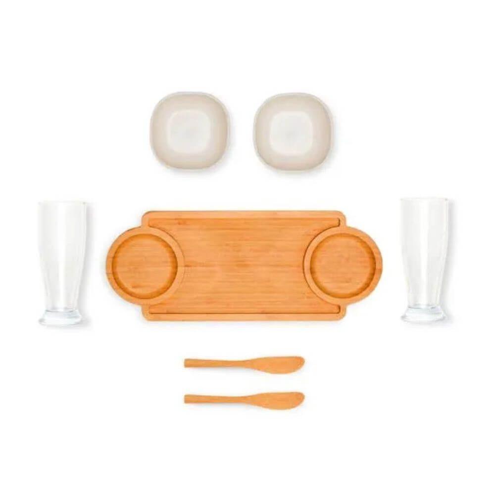 Kit Para Petisco 7 Peças GO1513 na cor Preto, brinde personalizado Sky Brindes