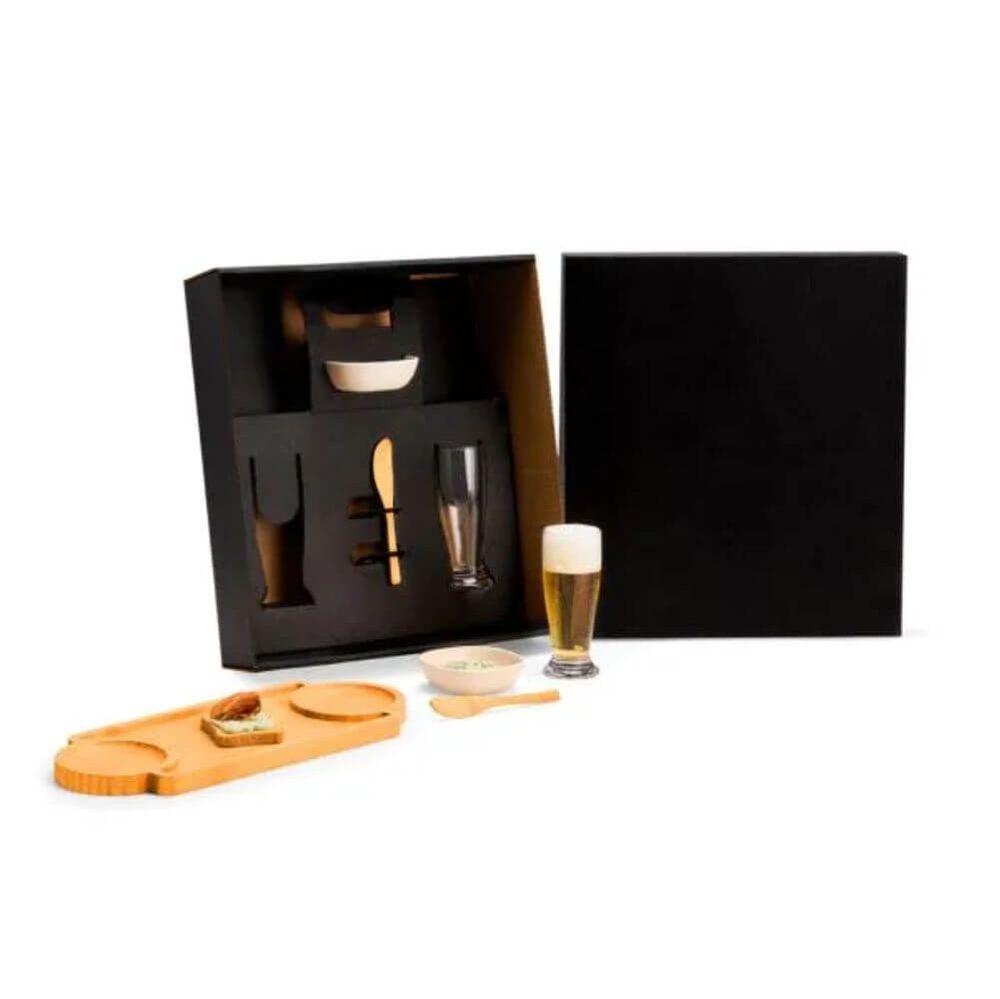 Kit Para Petisco 7 Peças GO1513 na cor Preto, brinde personalizado Sky Brindes