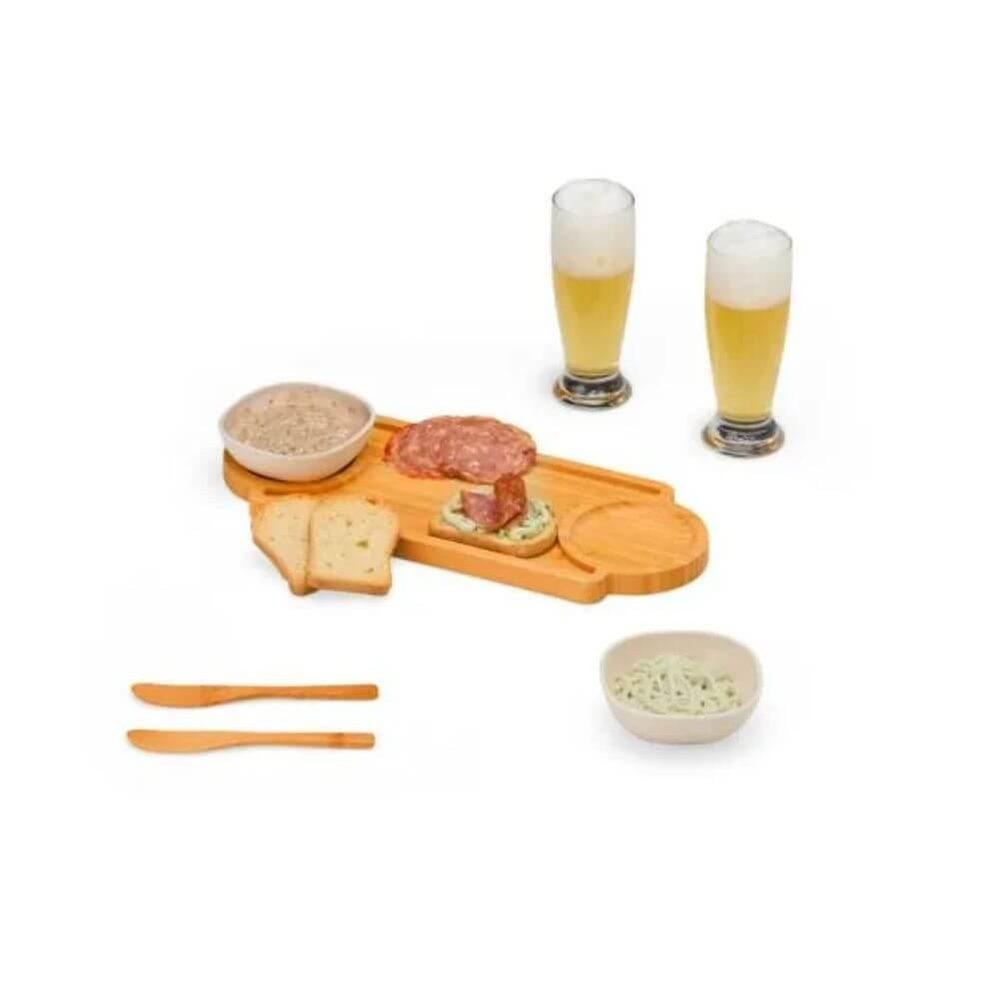 Kit Para Petisco 7 Peças GO1515 na cor Preto, brinde personalizado Sky Brindes