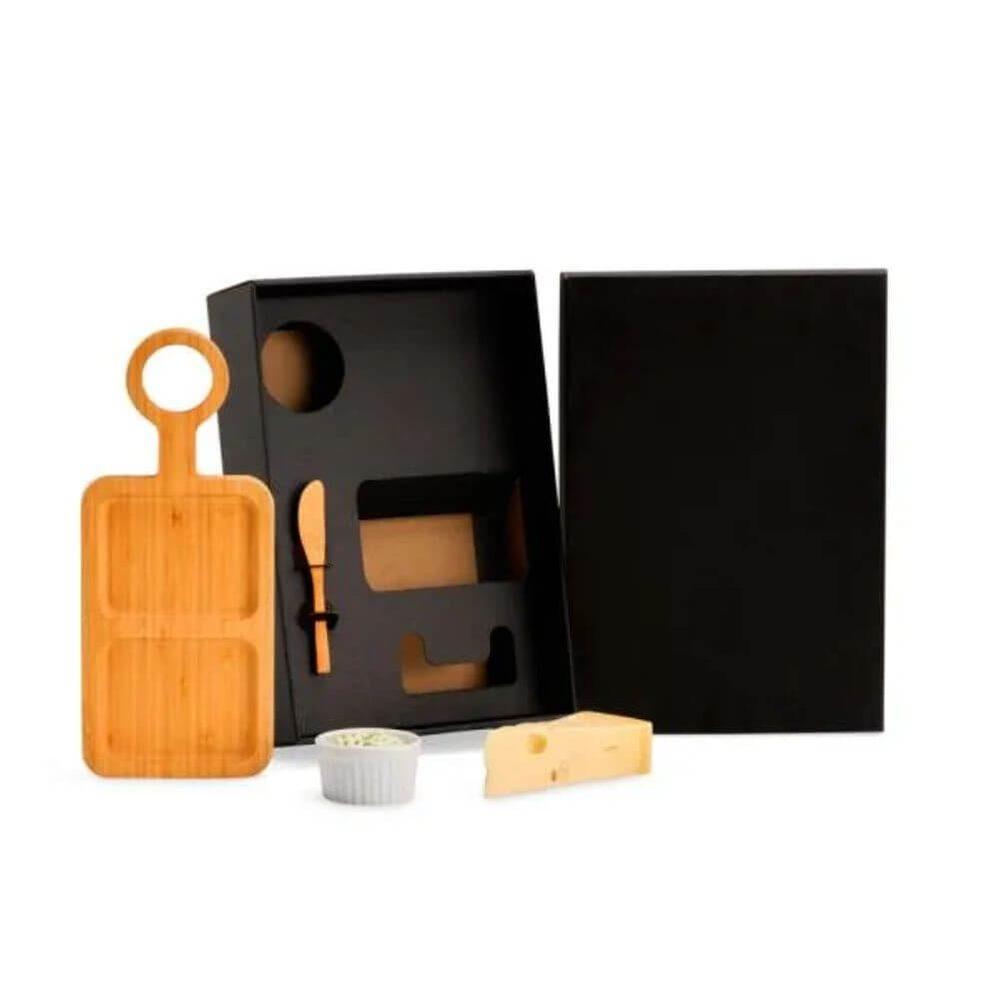 Kit Para Petisco 3 Peças GO1516 na cor Preto, brinde personalizado Sky Brindes