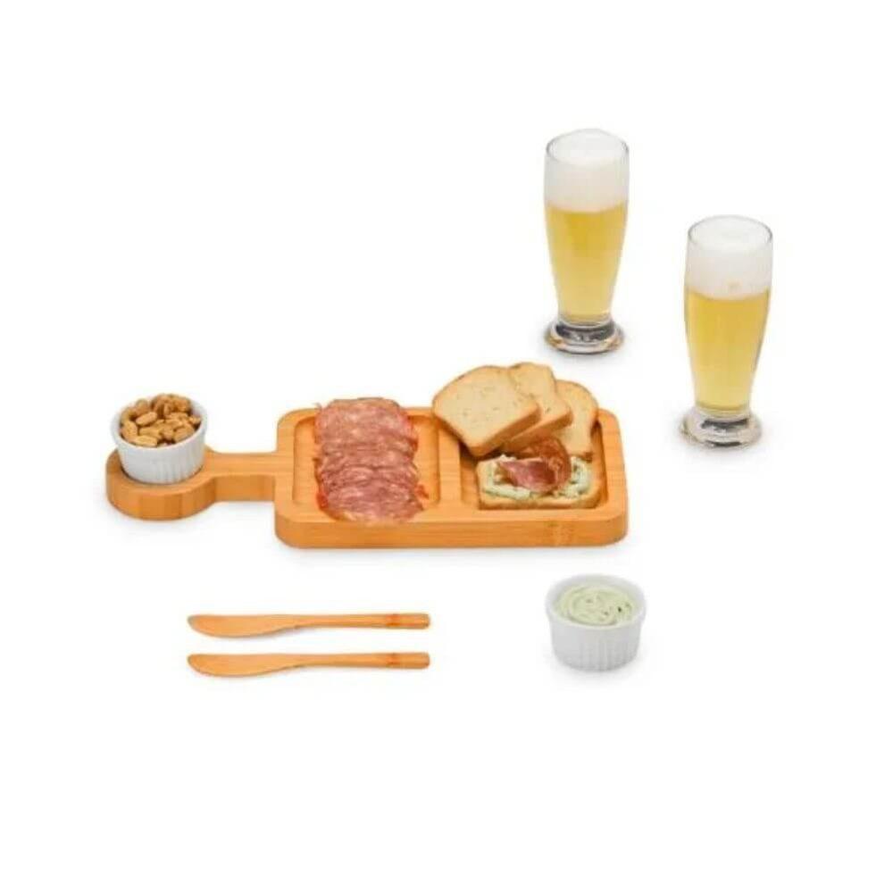 Kit Para Petisco 7 Peças GO1517 na cor Preto, brinde personalizado Sky Brindes