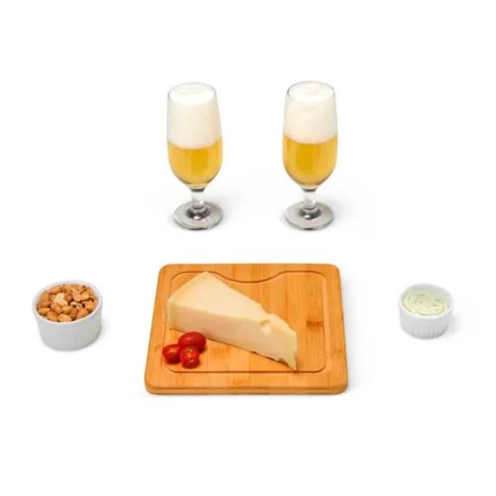 Kit Para Queijo 7 Peças GO1519 na cor Preto, brinde personalizado Sky Brindes