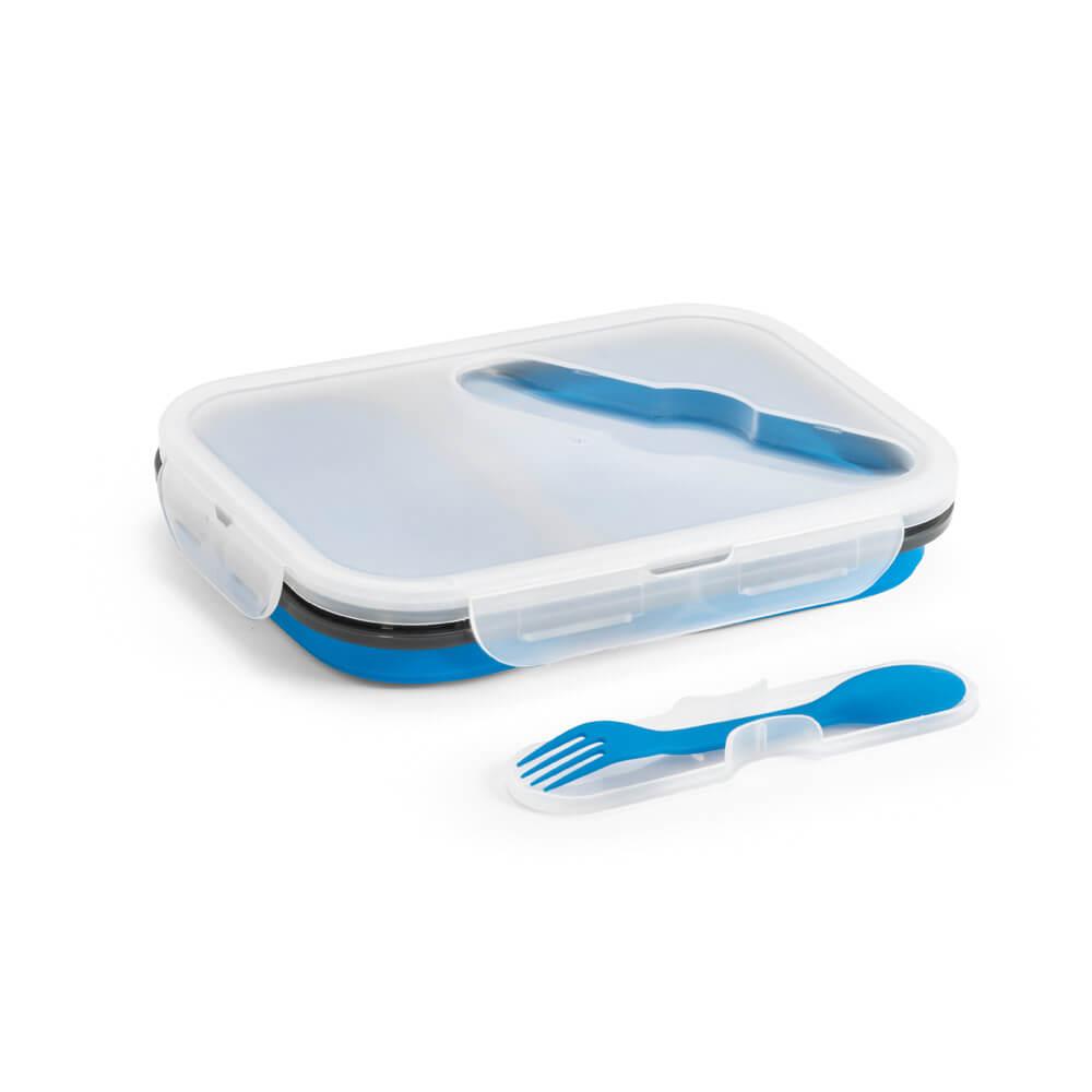 Marmita Hermética Retrátil até 760ml GO1535 na cor Azul, brinde personalizado Sky Brindes