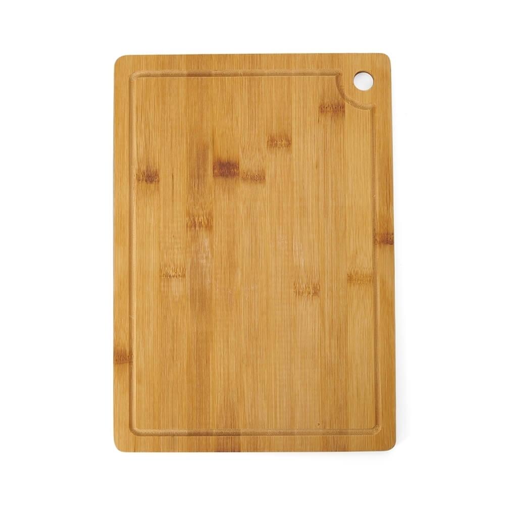 Tábua de Corte com Canaleta GO1536 na cor Natural, brinde personalizado Sky Brindes