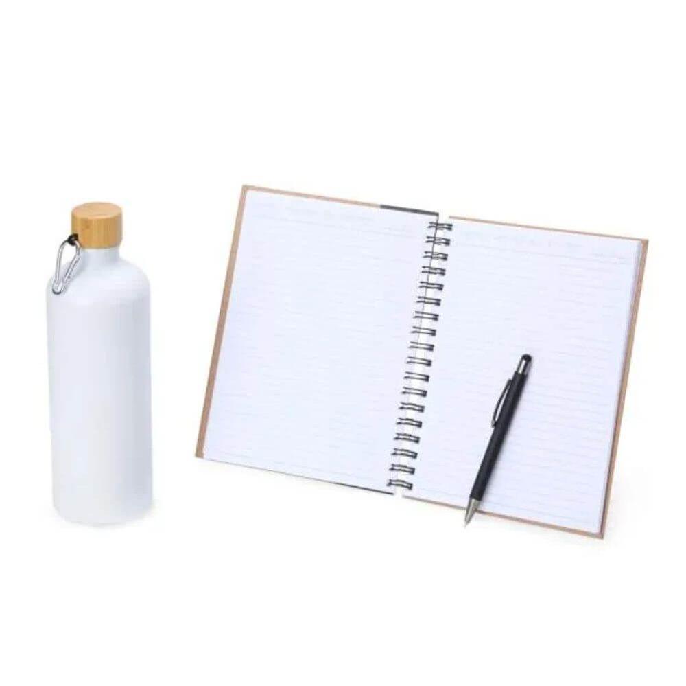 Kit Escritório 3 Peças GO1538 na cor Preto, brinde personalizado Sky Brindes