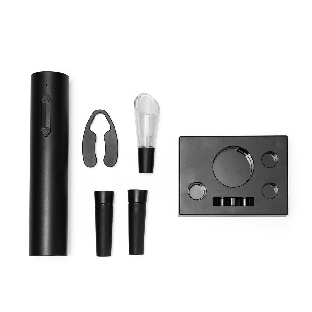 Kit Vinho 6 Peças GO1539 na cor Preto, brinde personalizado Sky Brindes
