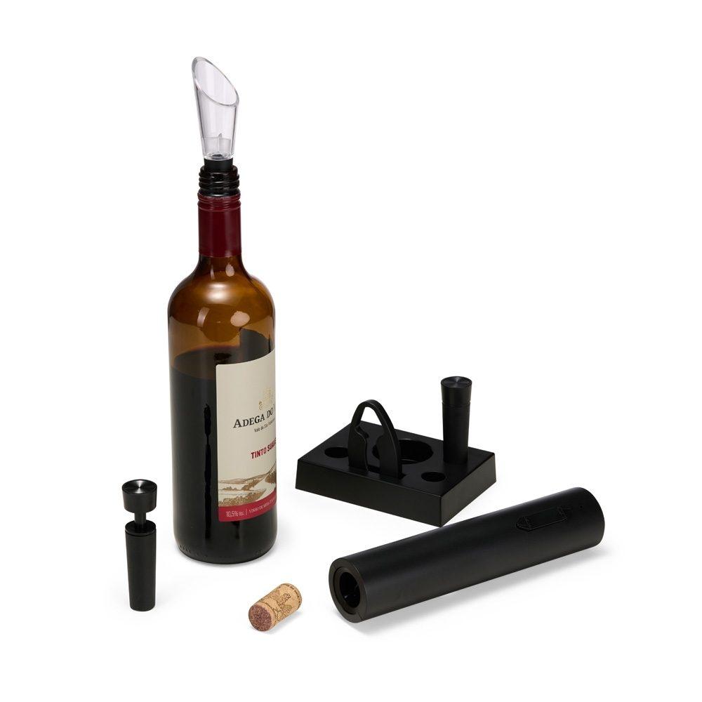 Kit Vinho 6 Peças GO1539 na cor Preto, brinde personalizado Sky Brindes
