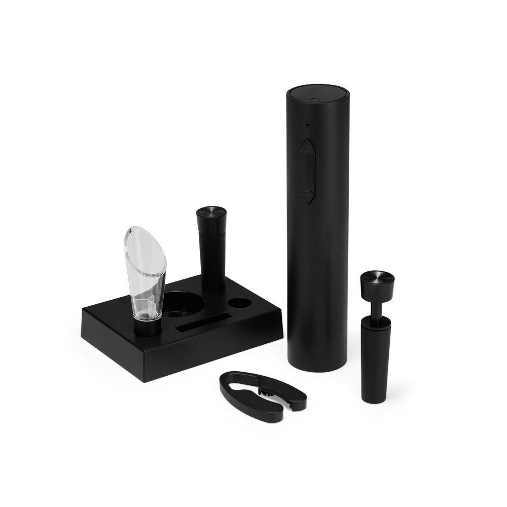 Kit Vinho 6 Peças GO1539 na cor Preto, brinde personalizado Sky Brindes